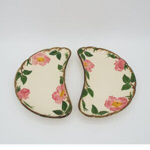 Pair of Vintage Franciscan Desert Rose Crescent Salad Plates USA